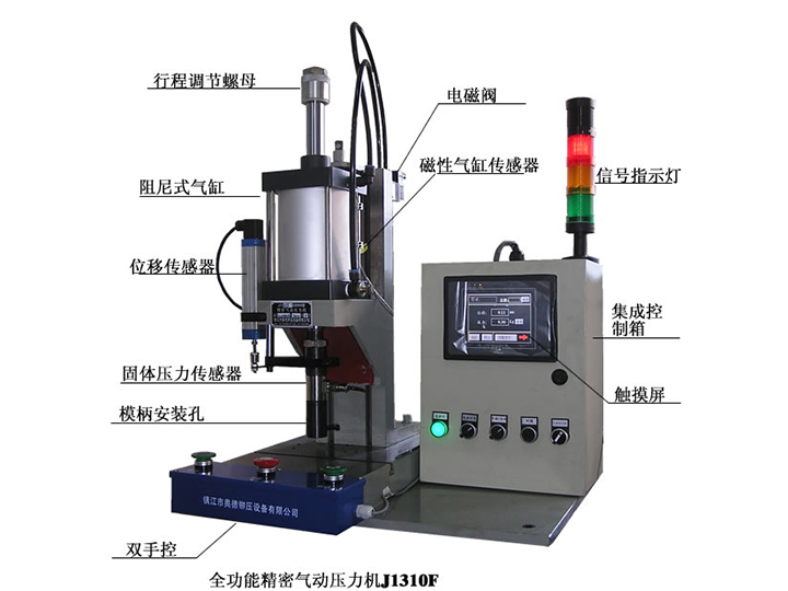 PLC控制壓力、位移監(jiān)控全功能氣動(dòng)壓力機(jī)